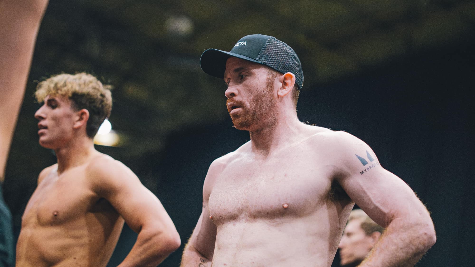 Ben Sutherland catching his breath between stations mid-race