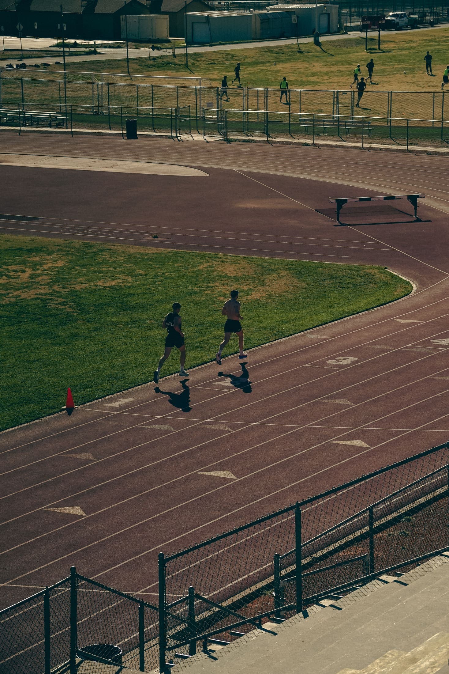 A training track photographed from above