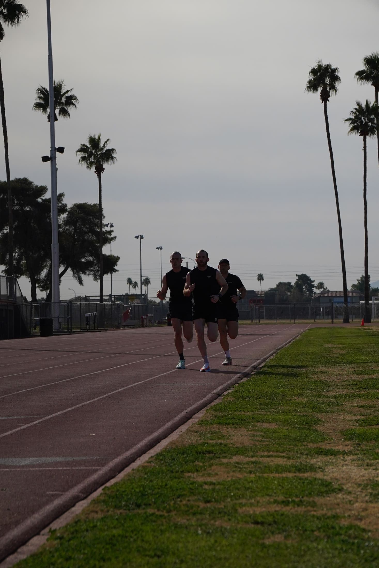 Athlete looking focused mid-race